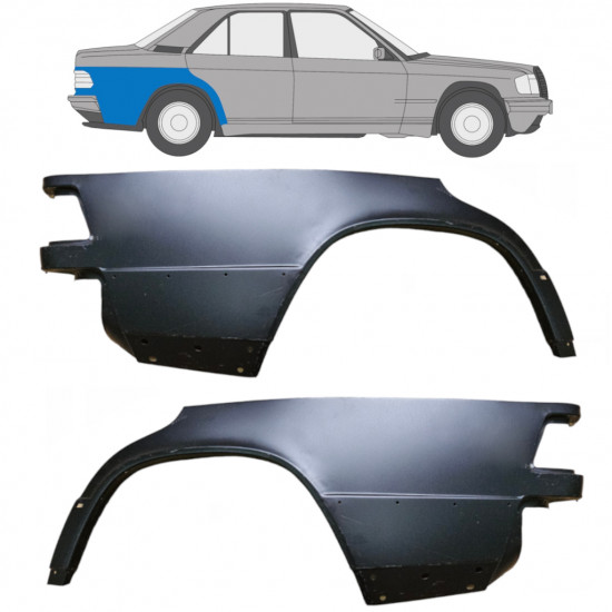 Panneau de réparation arc d'aile arrière pour Mercedes 190 1982-1993 / Gauche+Droit / Ensemble 9505