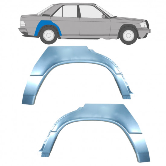 Panneau de réparation arc d'aile arrière pour Mercedes 190 1982-1993 / Gauche+Droit / Ensemble 9506