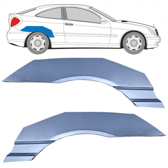 Panneau de réparation arc d'aile arrière pour Mercedes CL203 2000-2008 / Gauche+Droit / Ensemble 10592