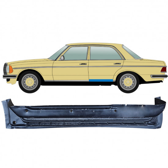 Panneau de réparation de porte arrière extérieur pour Mercedes W123 1975-1985 / Gauche 6777