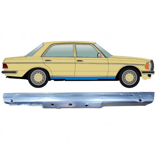 Panneau de réparation du seuil pour Mercedes W123 1975-1985 / Droite 6764