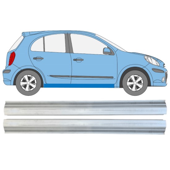 Réparation bas de caisse pour Nissan Micra K13 2010-2017 / Gauche+Droit / Ensemble 15215