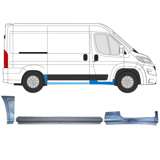 Ensemble de panneaux de réparation pour Opel Movano 2021-2026 / Droite 16533