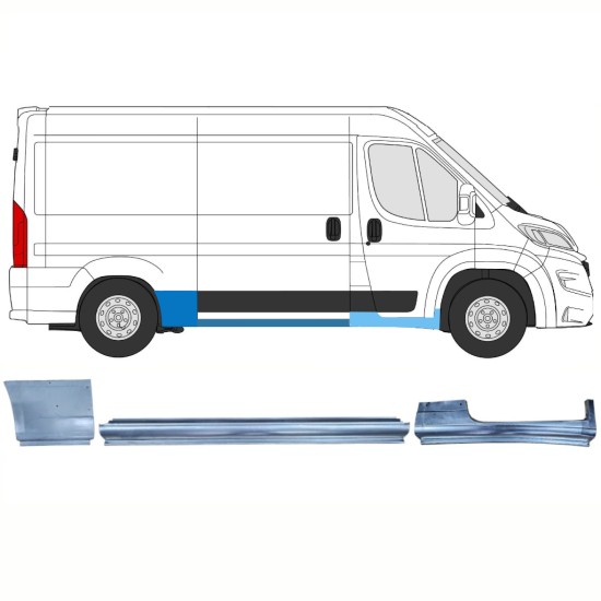 Ensemble de panneaux de réparation pour Opel Movano 2021-2026 / Droite / 16526