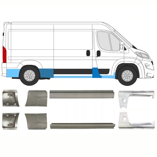 Ensemble de panneaux de réparation pour Opel Movano 2021-2026 / Gauche+Droit 16445