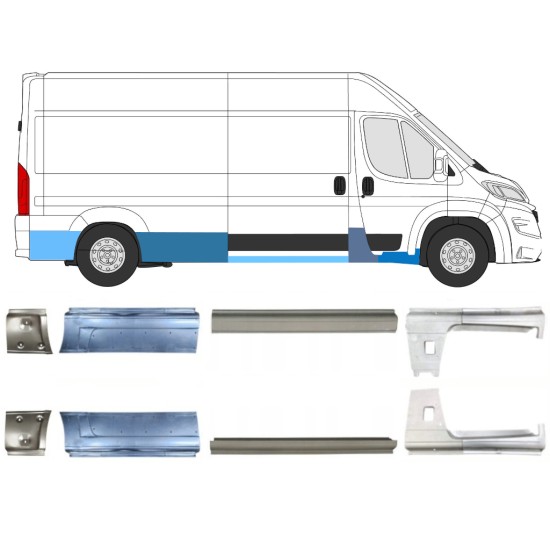 Ensemble de panneaux de réparation pour Opel Movano 2021-2026 / Gauche+Droit 16467