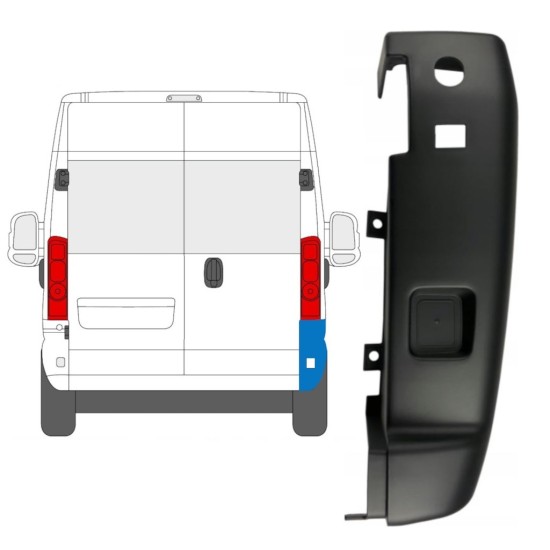 Pare-chocs arrière à 180 degrés pour Opel Movano 2021-2026 / Droite 15799