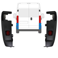 Pare-chocs arrière à 270 degrés pour Opel Movano 2021-2026 / Gauche+Droit / Ensemble 15797