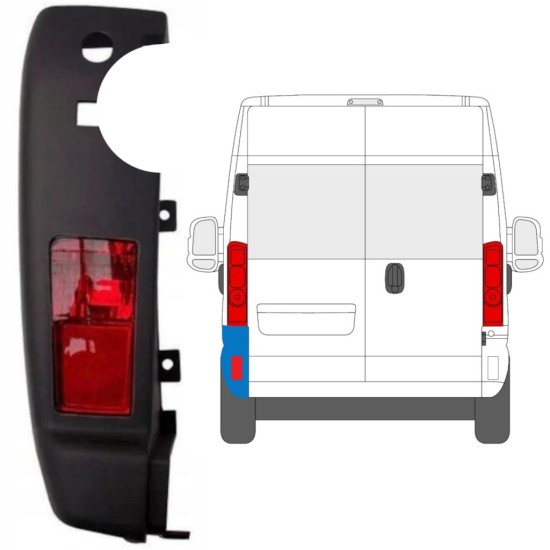 Coin du pare-chocs arrière avec lampe pour Opel Movano 2021-2026 / Gauche / Ensemble 15773