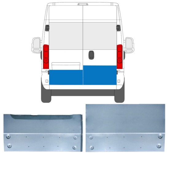 Panneau de réparation de porte arrière pour Opel Movano 2021-2026 / Gauche+Droit 16516