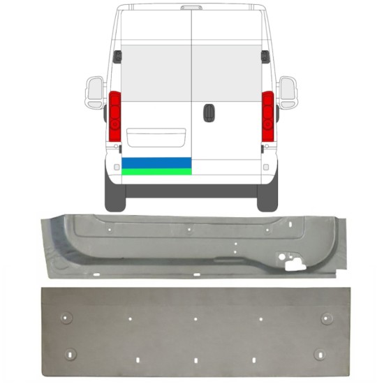 Panneau de réparation de porte arrière pour Opel Movano 2021-2026 / Droite / Ensemble 16518