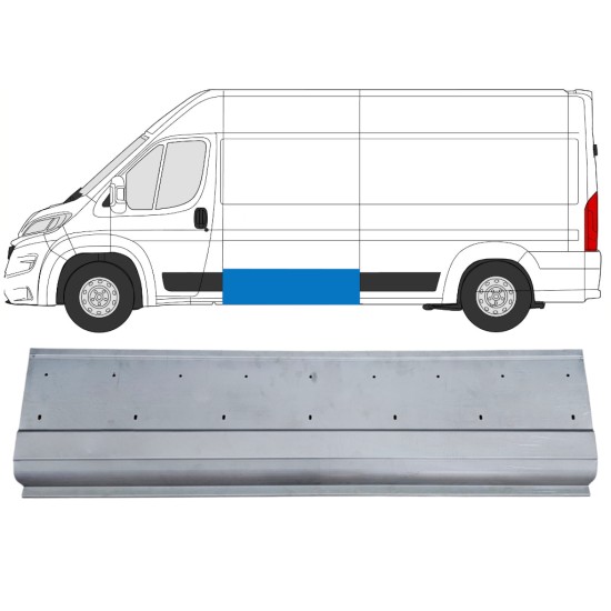 Panneau de réparation latérale avec trous pour moulure pour Opel Movano 2021-2026 / Gauche 16539