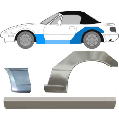 MAZDA MX-5 1989-1998 PASSAGE DE ROUE ARRIÈRE + SEUIL + PANNEAU DE L AILE AVANT / SET / GAUCHE