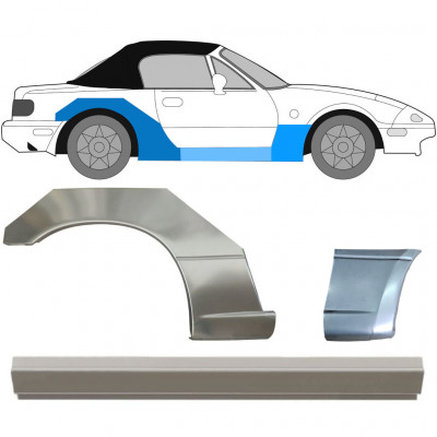 MAZDA MX-5 1989-1998 PASSAGE DE ROUE ARRIÈRE + SEUIL + PANNEAU DE L AILE AVANT / SET / DROIT