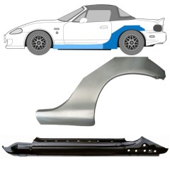 Panneau de réparation du seuil + arc d'aile arrière pour Mazda MX-5 1998-2005 NB / Gauche / Ensemble 11146