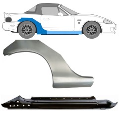 Panneau de réparation du seuil + arc d'aile arrière pour Mazda MX-5 1998-2005 NB / Droite / Ensemble 11145