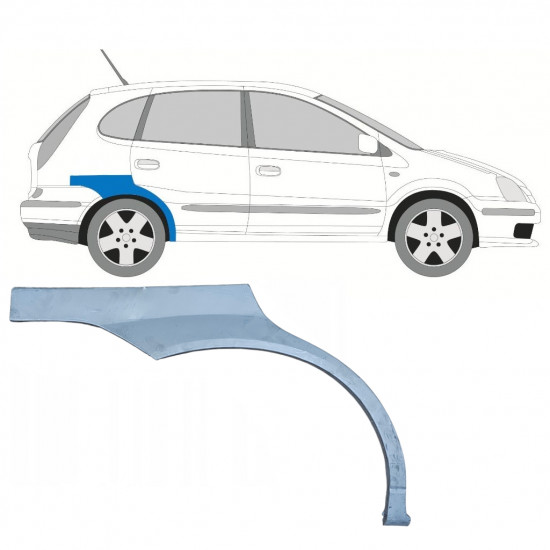 NISSAN ALMERA TINO 2000-2006 PASSAGE DE ROUE ARRIÈRE / DROIT