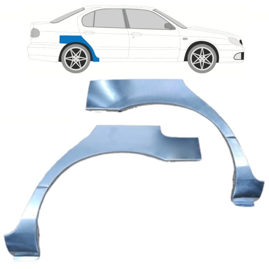 Panneau de réparation arc d'aile arrière pour Nissan Primera P11 1996-2001 / Gauche+Droit / Ensemble 10632