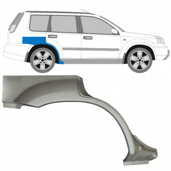 Panneau de réparation arc d'aile arrière pour Nissan X-TRAIL 2001-2007 / Droite 10127