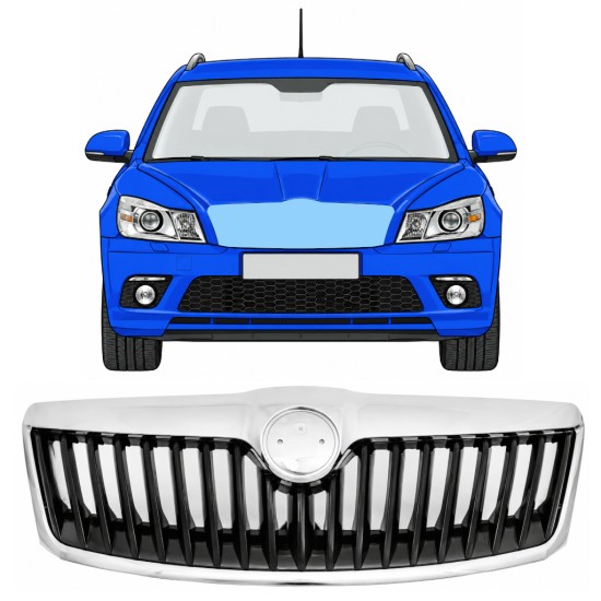 Grille de calandre pour Skoda Octavia II 2008-2013 RS 17230