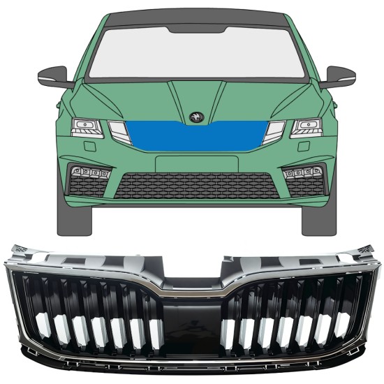 Grille de calandre pour Skoda Octavia III 2017-2020 / Ensemble 7548