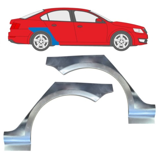 Panneau de réparation arc d'aile arrière pour Skoda Octavia III 2013-2020 / Gauche+Droit / Ensemble 15864