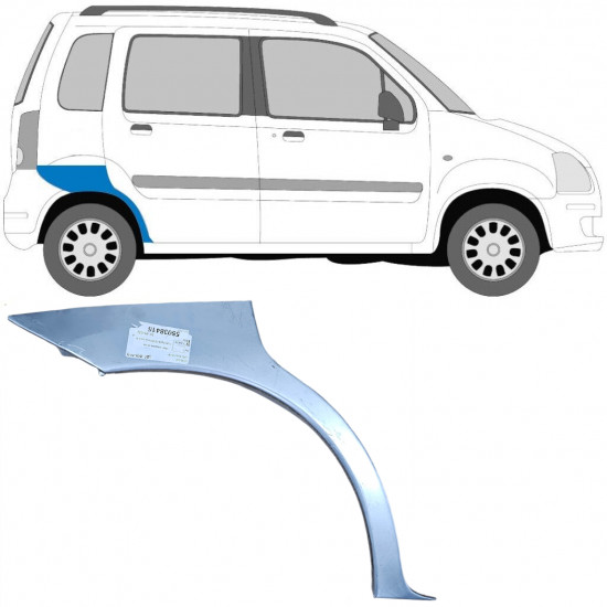 OPEL AGILA 2001-2008 PASSAGE DE ROUE ARRIÈRE / DROIT