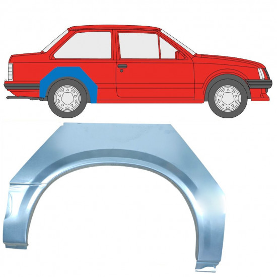 Panneau de réparation arc d'aile arrière pour Opel Corsa A 1982-1993 / Droite 11018