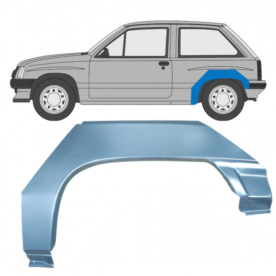 Panneau de réparation arc d'aile arrière pour Opel Corsa A 1982-1993 / Gauche 7702