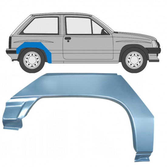 Panneau de réparation arc d'aile arrière pour Opel Corsa A 1982-1993 / Droite 7701