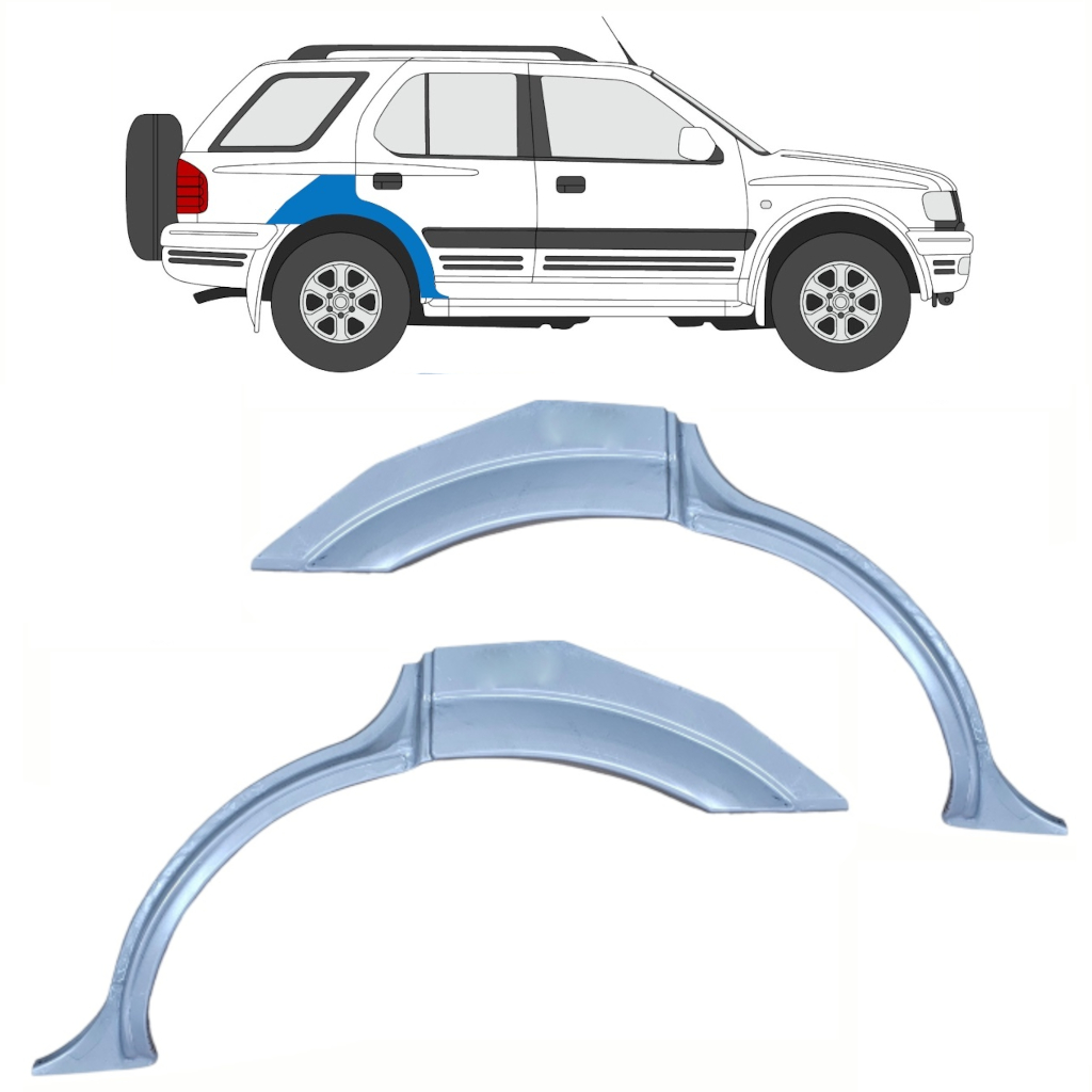 Panneau De Réparation Arc D'aile Arrière Pour Opel Frontera B 1999-2002 / Gauche+Droit / Ensemble 10375