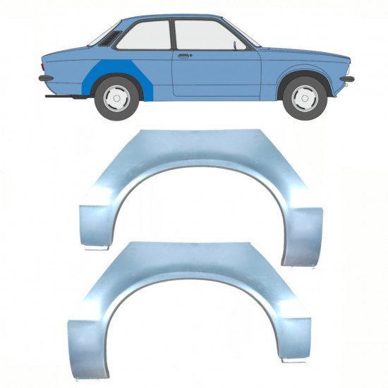 Panneau de réparation arc d'aile arrière pour Opel Kadett C 1973-1979 / Ensemble 11077