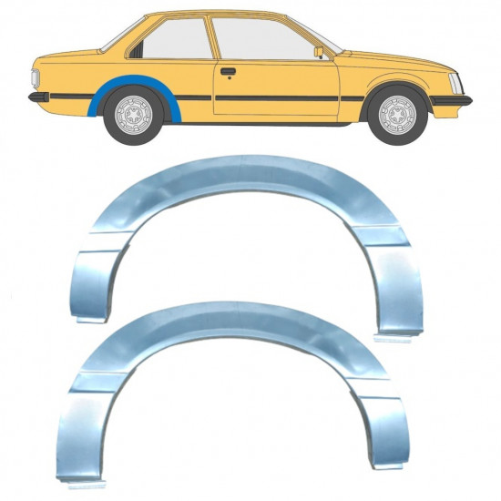 Panneau de réparation arc d'aile arrière pour Opel Rekord E 1977-1986 / Gauche+Droit / Ensemble 11039