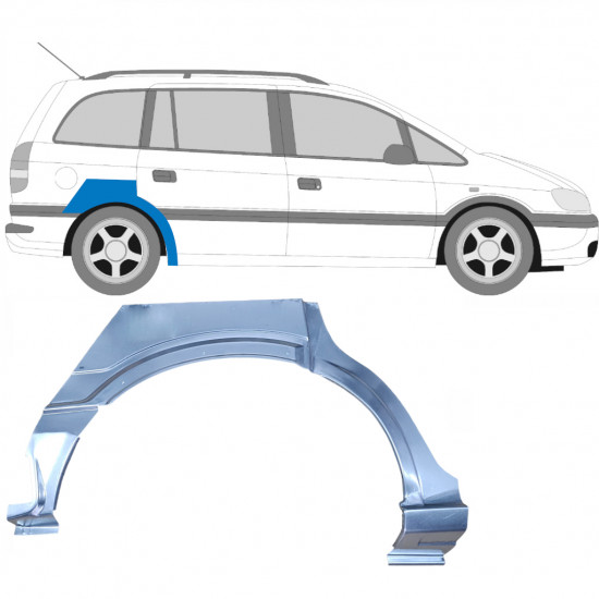 Panneau de réparation arc d'aile arrière pour Opel Zafira 1999-2005 / Droite 6888