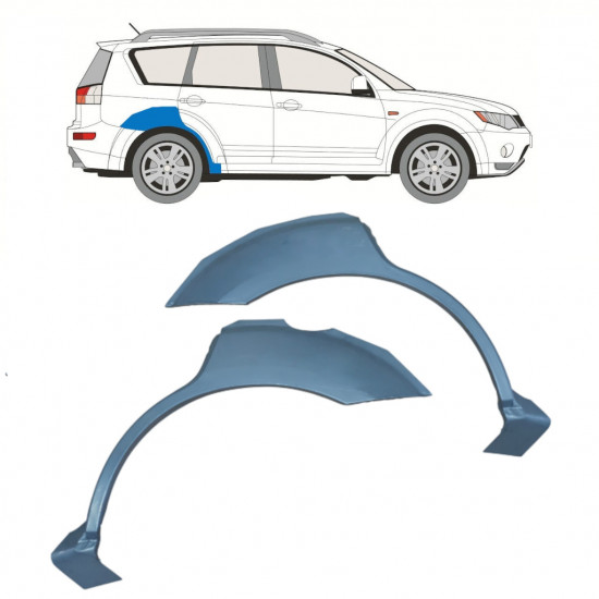 Panneau de réparation arc d'aile arrière pour Mitsubishi Outlander 2007-2012 / Gauche+Droit / Ensemble 10978