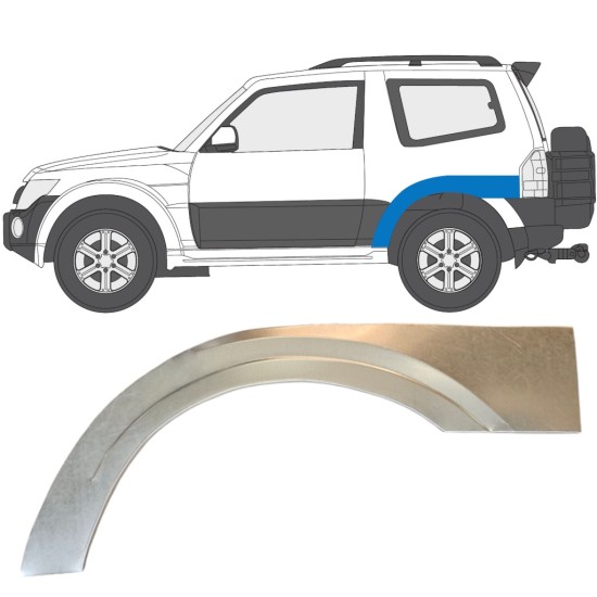 Panneau de réparation arc d'aile arrière pour Mitsubishi Pajero 2006-2021 / Gauche 14838
