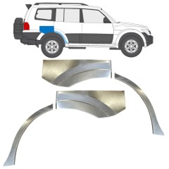 Panneau de réparation arc d'aile arrière pour Mitsubishi Pajero 2006-2021 / Gauche+Droit / Ensemble 14842