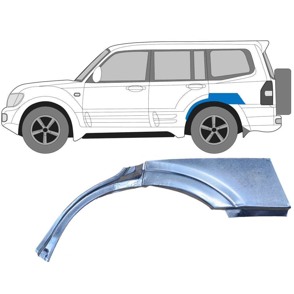 Panneau De Réparation Arc D'aile Arrière Pour Mitsubishi Pajero 1999-2006 / Gauche 7208