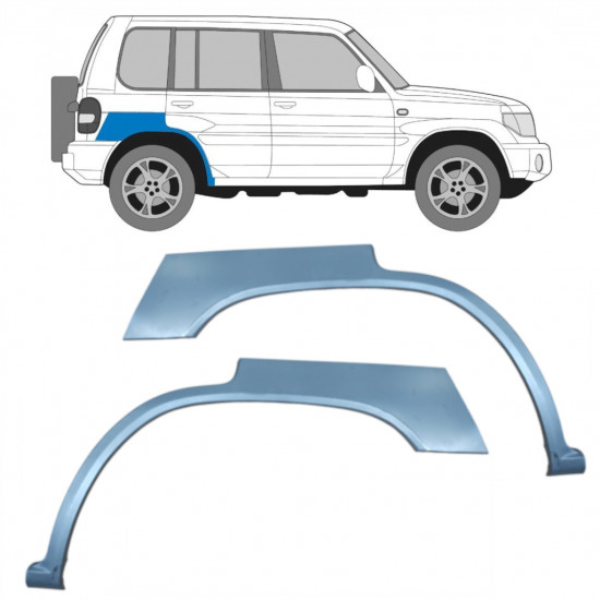 Panneau de réparation arc d'aile arrière pour Mitsubishi Pajero Pinin 1998-2007 / Gauche+Droit / Ensemble 10452