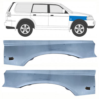 Panneau de réparation de l’aile avant pour Mitsubishi Pajero Sport 1996-2008 / Gauche+Droit / Ensemble 10104