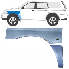 Panneau de réparation de l’aile avant pour Mitsubishi Pajero Sport 1996-2008 / Gauche / Ensemble 8543
