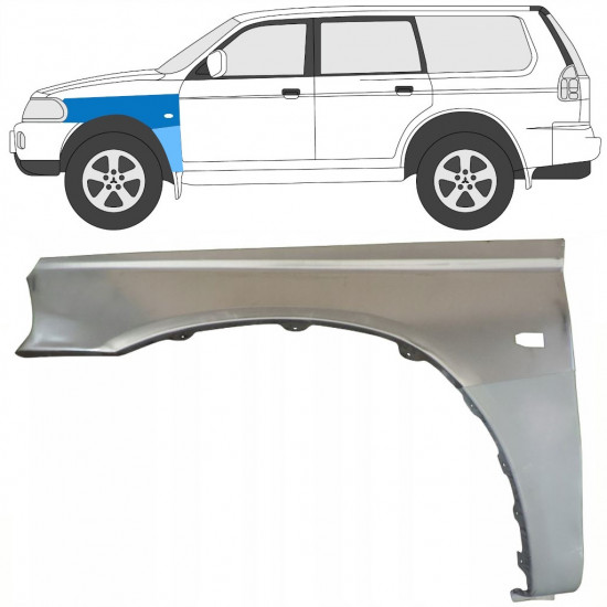 MITSUBISHI PAJERO SPORT 1996-2008 PANNEAU DE RÉPARATION DE L\'AILE AVANT / GAUCHE