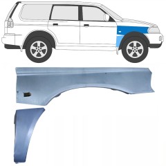 Panneau de réparation de l’aile avant pour Mitsubishi Pajero Sport 1996-2008 / Droite / Ensemble 8542