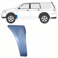 Panneau de réparation inférieur de l'aile avant derrière la roue pour Mitsubishi Pajero Sport 1996-2008 / Gauche 8457