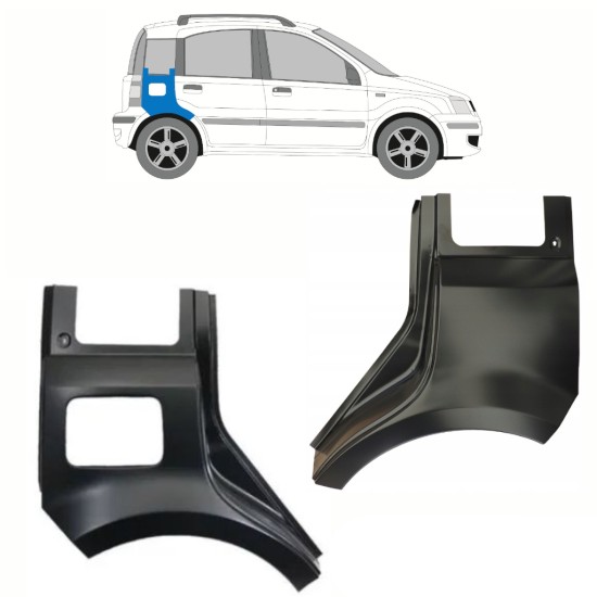 Panneau de réparation arc d'aile arrière pour Fiat Panda 2003-2012 / Gauche+Droit / Ensemble 10753