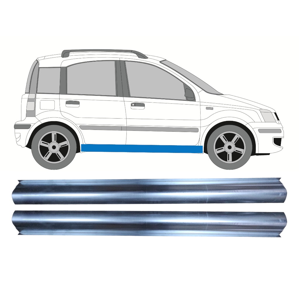 Réparation Bas De Caisse Pour Fiat Panda 2003-2012 / Gauche = Droite (Symétrique) / Ensemble 10481
