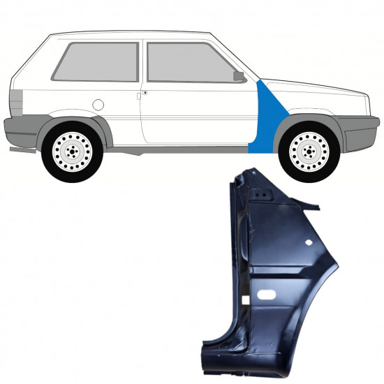 Panneau de réparation de l’aile avant pour Fiat Panda 1980-2002 / Droite 11811