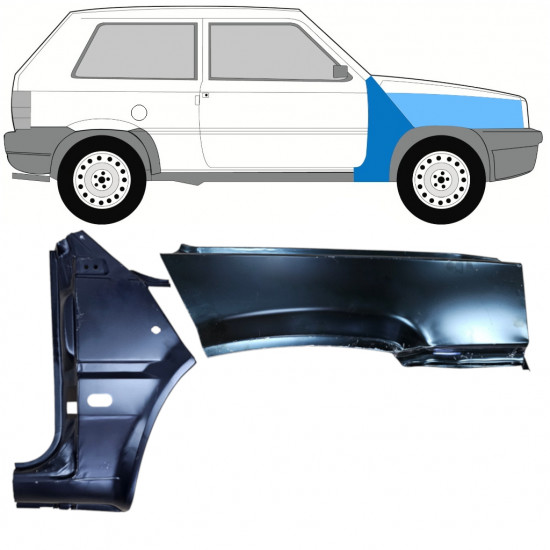 Panneau de réparation de l’aile avant pour Fiat Panda 1980-2002 / Droite / Ensemble 11816