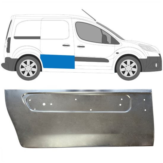 Panneau de réparation pour porte coulissante pour Peugeot Partner 2008-2018 / Droite 16622