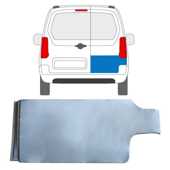 Panneau de réparation de porte arrière pour Citroen Berlingo 2008-2018 / Droite 15212
